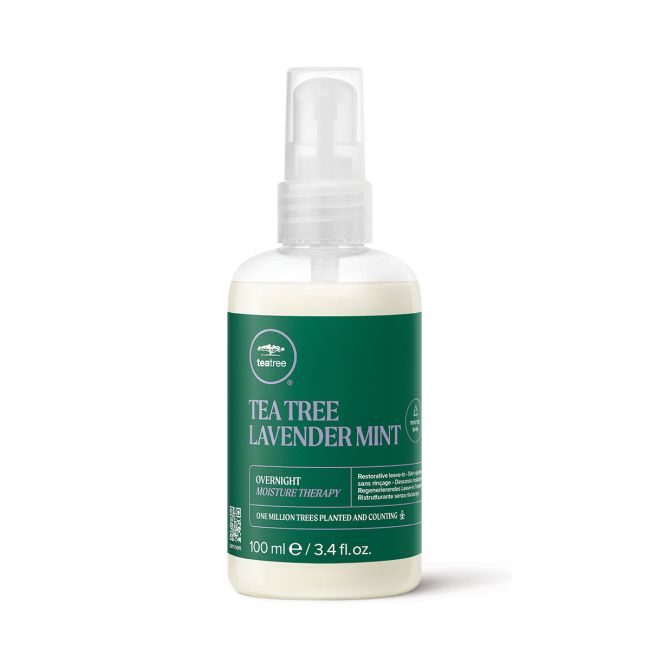 TEA TREE LAVENDER MINT OVERNIGHT MOISTURE THERAPY naktinė plaukų priežiūros priemonė, 100 ml