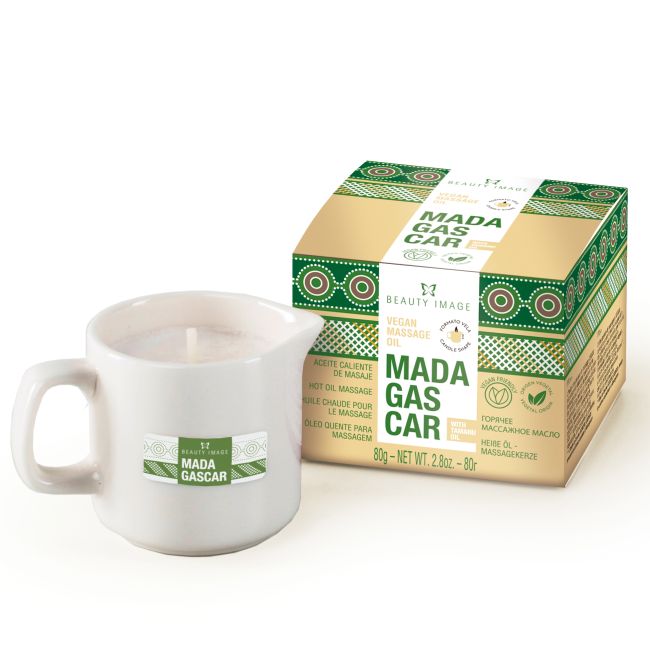 BEAUTY IMAGE MADAGASKAR aromatinė žvakė - masažinis aliejus, 80 g