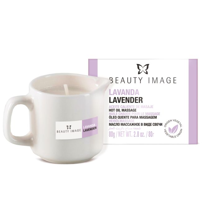 BEAUTY IMAGE LAVENDER aromatinė žvakė - masažinis aliejus, 80 g