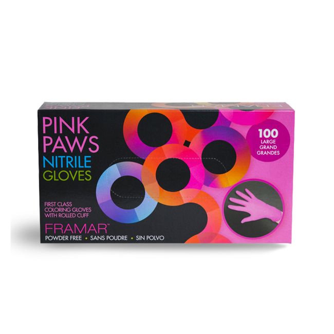 FRAMAR PINK PAWS nitrilinės vienkartinės pirštinės (100 vnt.)