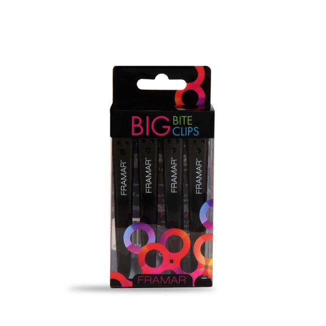 FRAMAR BLACK BIG BITE plaukų segtukai (4 vnt.)