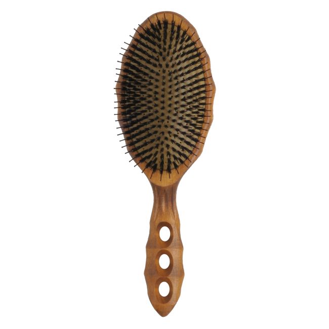 Y.S.PARK WOOD AIR VENT CUSHION HAIR GLOSS FLAT ECO TORTOISE STYLER plaukų šepetys