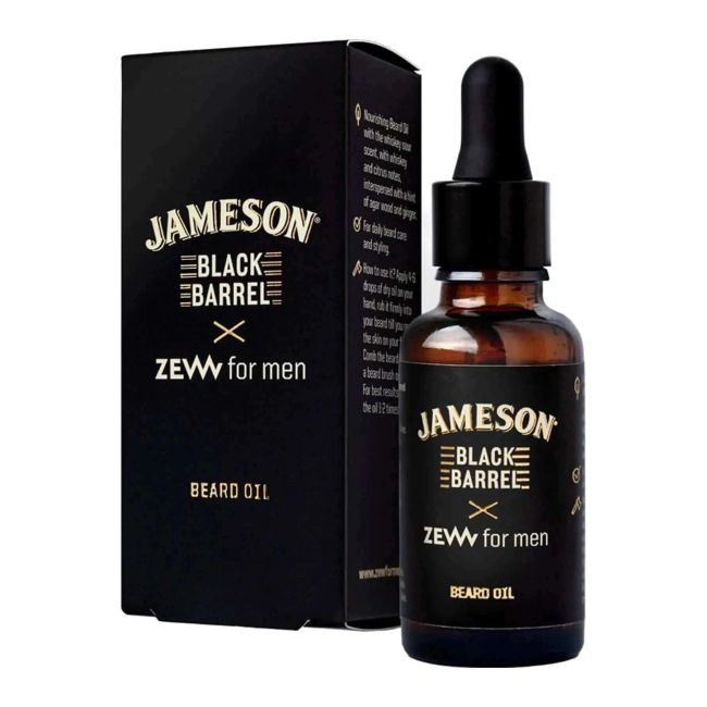 ZEW FOR MEN JAMESON BLACK BARREL barzdos aliejus, 30 ml