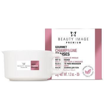 BEAUTY IMAGE CHAMPAGNE aromatinė žvakė - masažinis aliejus, 35 g