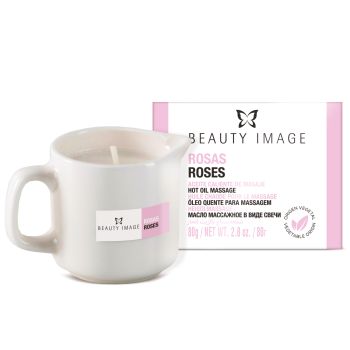 BEAUTY IMAGE ROSES aromatinė žvakė - masažinis aliejus, 80 g