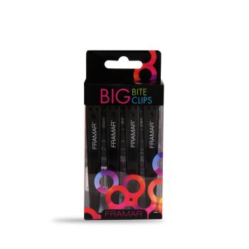 FRAMAR BLACK BIG BITE plaukų segtukai (4 vnt.)